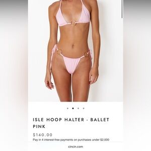 Cin Cin revolve isla hoop Pink Bikini with Gold Rings top and bottom XXL XS